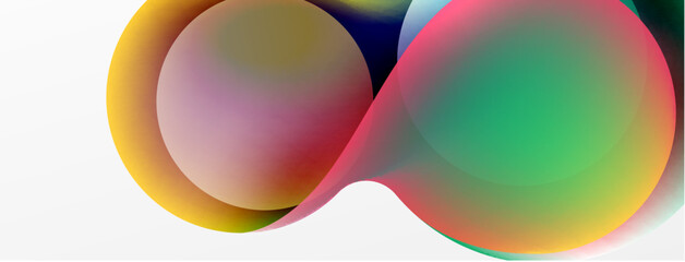 Fluid abstract background, round shapes and circle flowing design for wallpaper, banner, background or landing