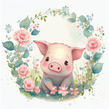 easy cute drawings of pigs