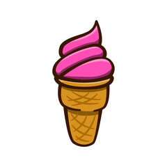 ice cream cone cartoon illustration concept