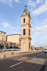 Fototapeta na wymiar The Clock Tower Square in the old city of Yafo, in Tel Aviv - Yafo city, Israel