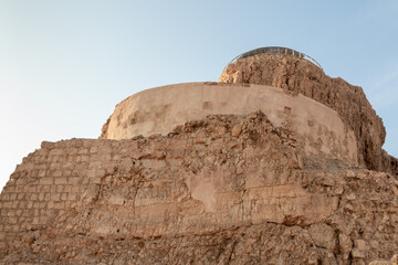 The ruins  of the palace of King Herod in the fortress of Masada - is a fortress built by Herod the Great on a cliff-top off the coast of the Dead Sea, in southern Israel