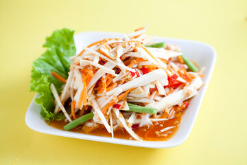 Papaya salad, crab, papaya salad, crab, popular Thai food