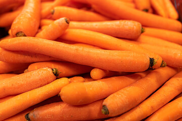 Carrot. Texture background of fresh juicy carrots close up.