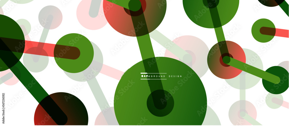 Poster Line points connections geometric abstract background. Circles connected by lines. Trendy techno business template for wallpaper, banner, background or landing