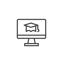 Online learning line icon