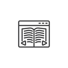 Ebook library line icon
