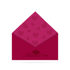 Valentine's day greeting letter isolated on white background. For greeting cards, invitations and more. love letter Flat vector design.