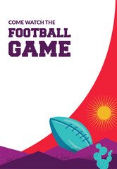 VECTORS. Poster template for an American Football Game. Invitation, flyer, ad, watch party, Super Bowl, sports bar, contest, finals