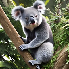 A curious koala clinging to a tree3, Generative AI