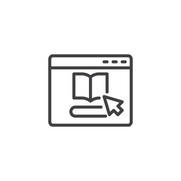 Ebook library line icon