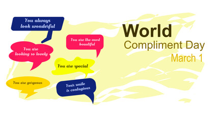 banner with a set of compliments - obrazy, fototapety, plakaty