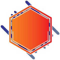 Vector Hexagonal Border Orange Blue