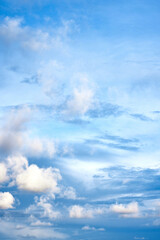 Obraz premium Beautiful clouds sunset light on blue sky with pink hues in asia on Bali island