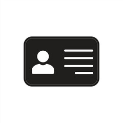 ID Card icon or ID badge sign and symbol with transparent background PNG.