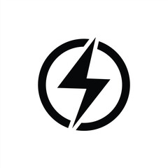 Lightning bolt icon sign and symbol with transparent background PNG. Vector illustration