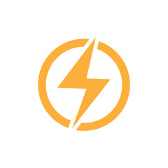 Lightning bolt icon sign and symbol with transparent background PNG