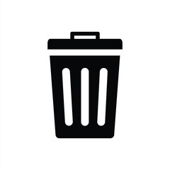Trash bin icon sign and symbol with transparent background PNG. Vector illustration.