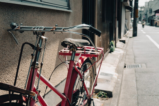 old bicycle and an old alley - Kyoto Japan