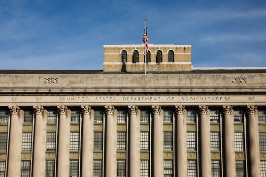 Exterior of the US Department of Agriculture on the National Mall in Washington, DC