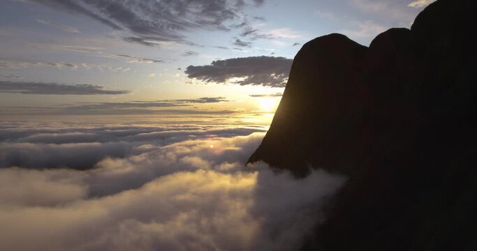 big mountains above the clouds at pico parana brazil