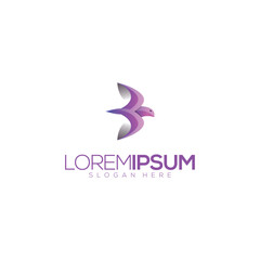 Awesome Purple Dove Premium Logo Vector