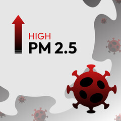 PM2.5 air pollution, High Air Pollution Banner vector