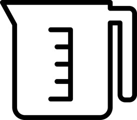 計量カップのシンプルなモノクロイラスト