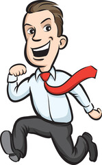 businessman running happy - PNG image with transparent background