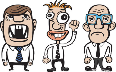 caricature businessmen team - PNG image with transparent background