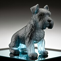 Miniature Schnauzer Crystal And Glass Art (generative AI)