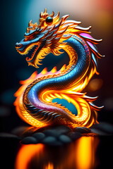 Obraz premium 竜の置物 オブジェ generative ai