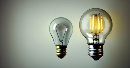 light bulb with background, idea concept, copy space for text, illustration, Generative, AI