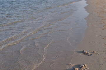 The sandy beach is beautiful and natural.