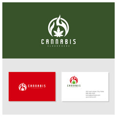 Fire Cannabis logo vector template, Creative Cannabis logo design concepts