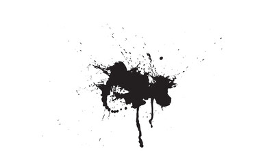 Abstract ink Black Splash Background black watercolor splash isolated on white