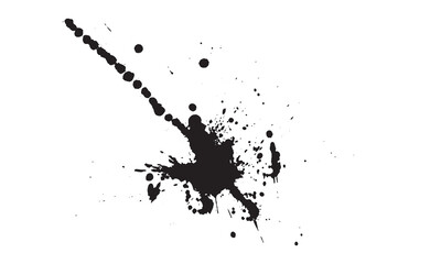 Fototapeta na wymiar Abstract ink Black Splash Background black watercolor splash isolated on white