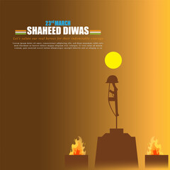 Vector illustration of Martyrs' Day 23rd March banner