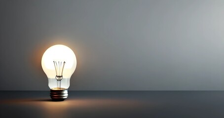 light bulb with background, idea concept, copy space for text, illustration, Generative, AI