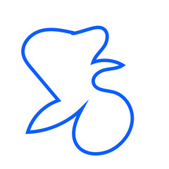 Blue Abstract Shape Squiggly Line