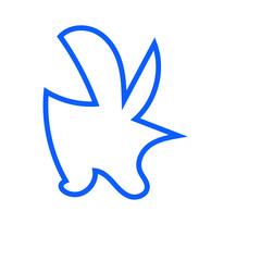 Blue Abstract Shape Squiggly Line