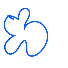 Blue Abstract Shape Squiggly Line