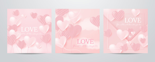 Valentines day background with heart pattern and happy valentines day text . Vector illustration. Wallpaper, flyers, invitation, posters, brochure, banners and social media square template