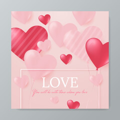 Obraz na płótnie Canvas Valentine's Day square greeting card background. Gifts, confetti, envelope on pastel blue background. Valentines day concept. Flat lay, top view, copy space
