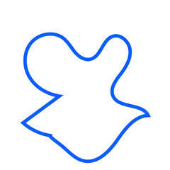 Blue Abstract Shape Squiggly Line