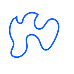 Blue Abstract Shape Squiggly Line
