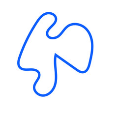 Blue Abstract Shape Squiggly Line