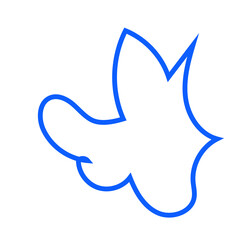 Blue Abstract Shape Squiggly Line