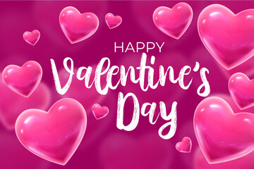 Valentines day background with hearts. Vector illustration. Wallpaper, flyers, invitation, posters, brochure, banners