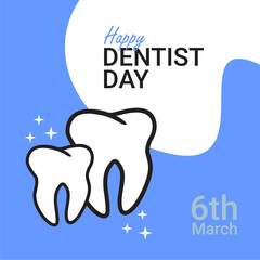happy dentist day social media post template