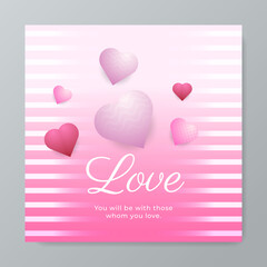 Cute universal love greeting card design template